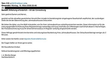 Betrugs-E-Mail im Namen der IHK