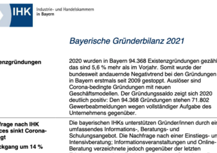 Bayerische Gründerbilanz 2021