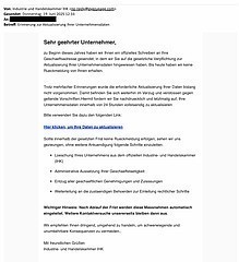 ACHTUNG: Phishing-Mails im Namen der IHK